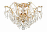 Crystorama Filmore 5 Light Spectra Crystal Antique Gold Flush Mount