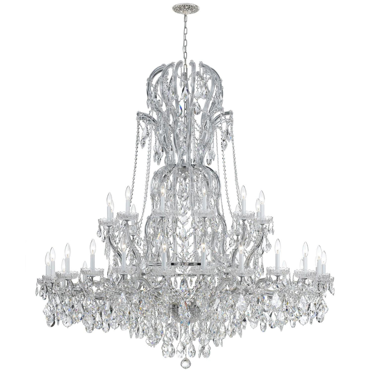 Crystorama Maria Theresa 37 Light Hand Cut Crystal Polished Chrome Chandelier