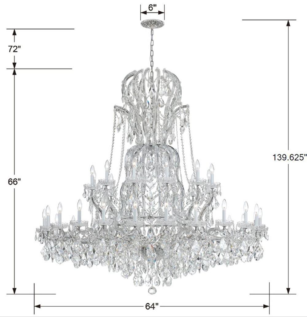 Crystorama Maria Theresa 37 Light Swarovski Strass Crystal Polished Chrome Chandelier