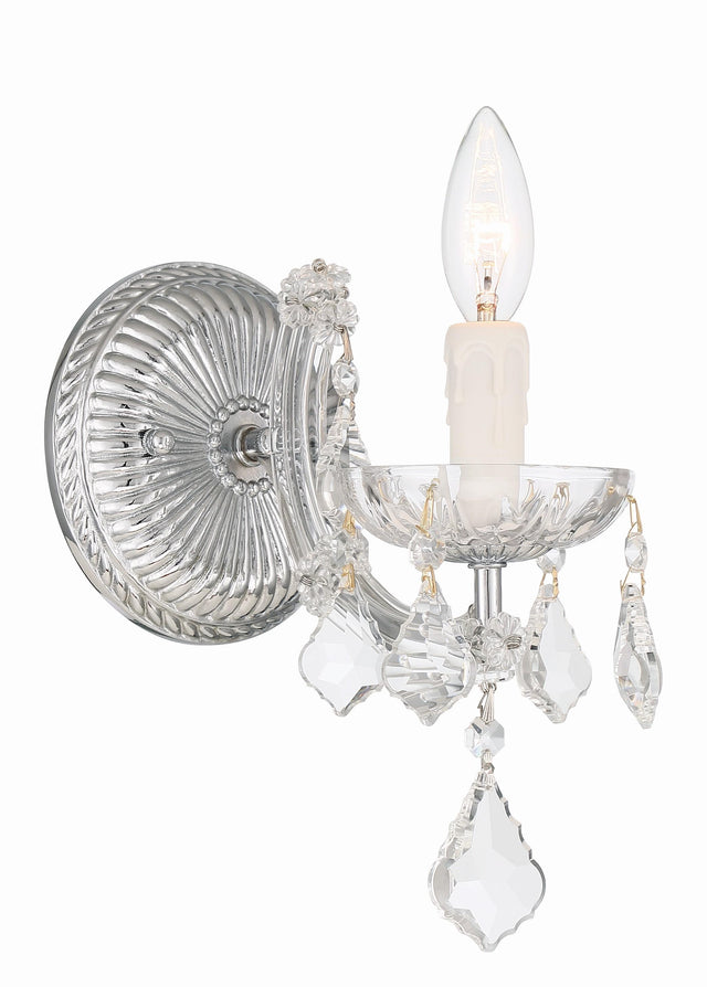 Crystorama Maria Theresa 1 Light Hand Cut Crystal Polished Chrome Sconce