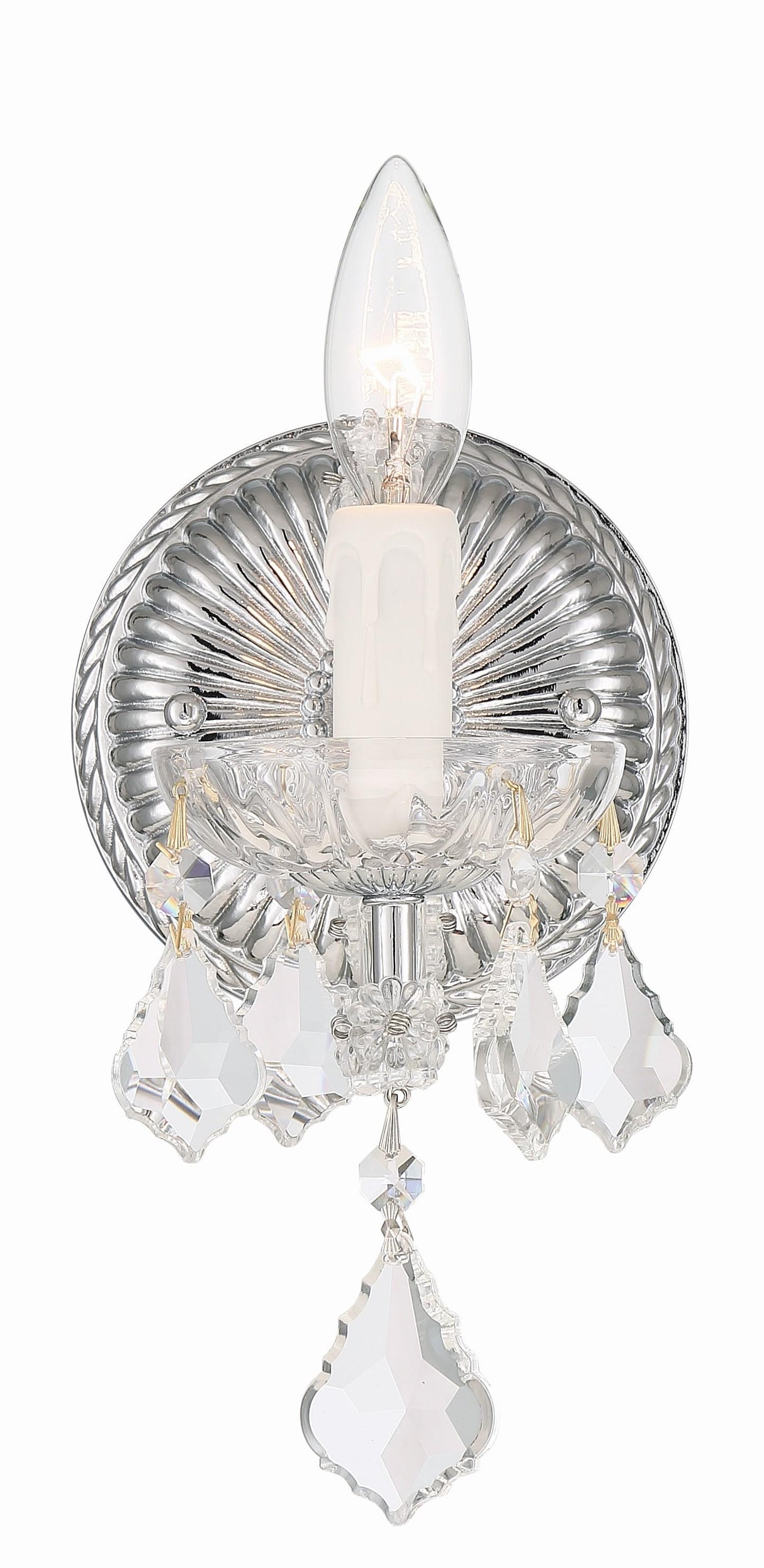 Crystorama Maria Theresa 1 Light Hand Cut Crystal Polished Chrome Sconce