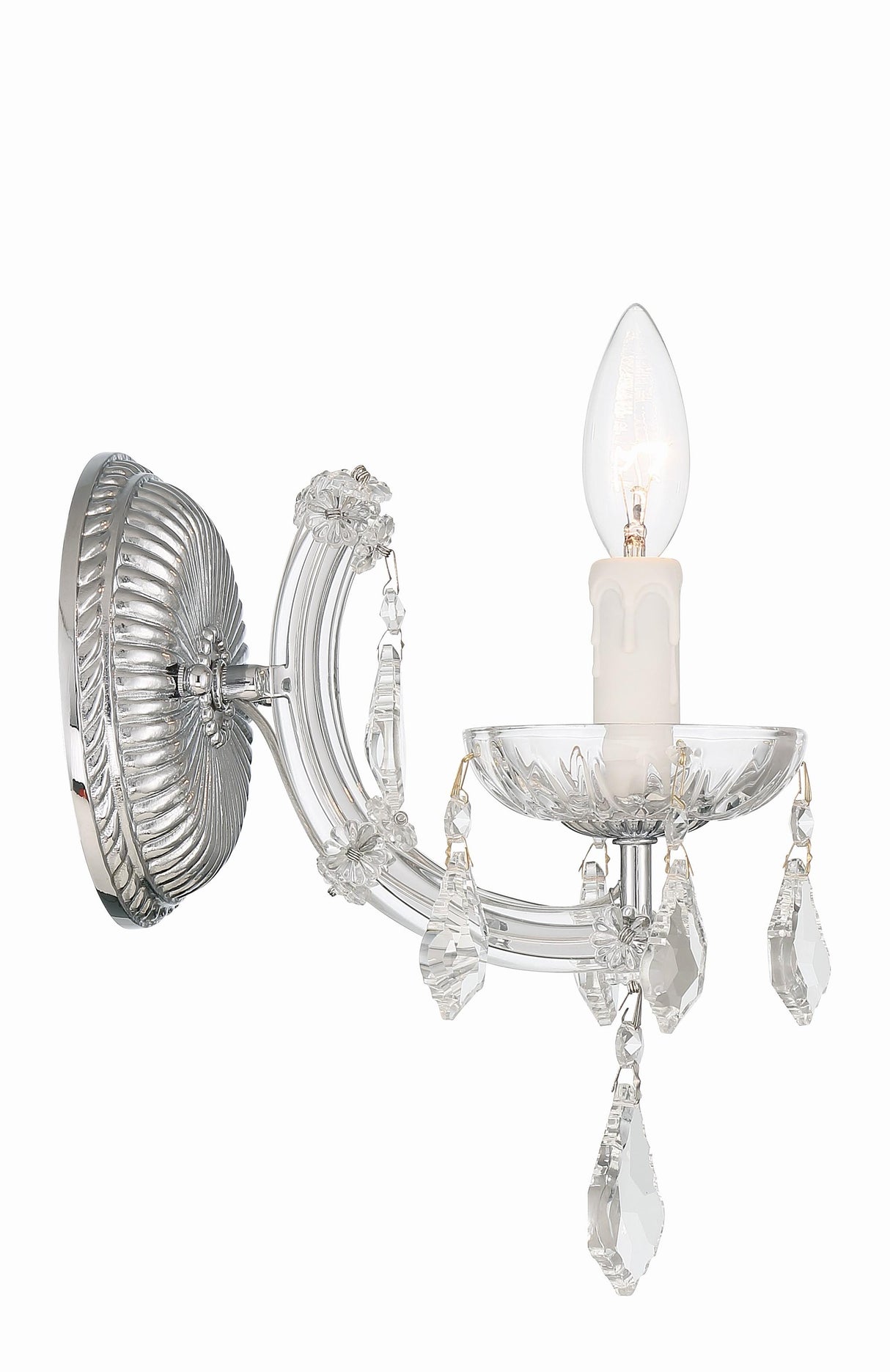 Crystorama Maria Theresa 1 Light Hand Cut Crystal Polished Chrome Sconce