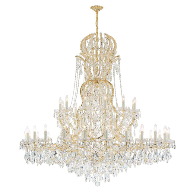 Crystorama Maria Theresa 37 Light Swarovski Strass Crystal Gold Chandelier