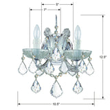Crystorama Maria Theresa 2 Light Clear Italian Crystal Polished Chrome Sconce