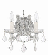 Crystorama Maria Theresa 2 Light Clear Italian Crystal Polished Chrome Sconce