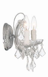 Crystorama Maria Theresa 2 Light Swarovski Strass Crystal Polished Chrome Sconce