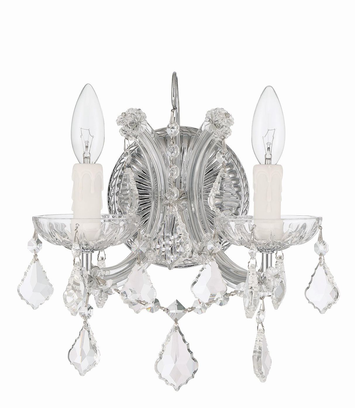 Crystorama Maria Theresa 2 Light Hand Cut Crystal Polished Chrome Sconce