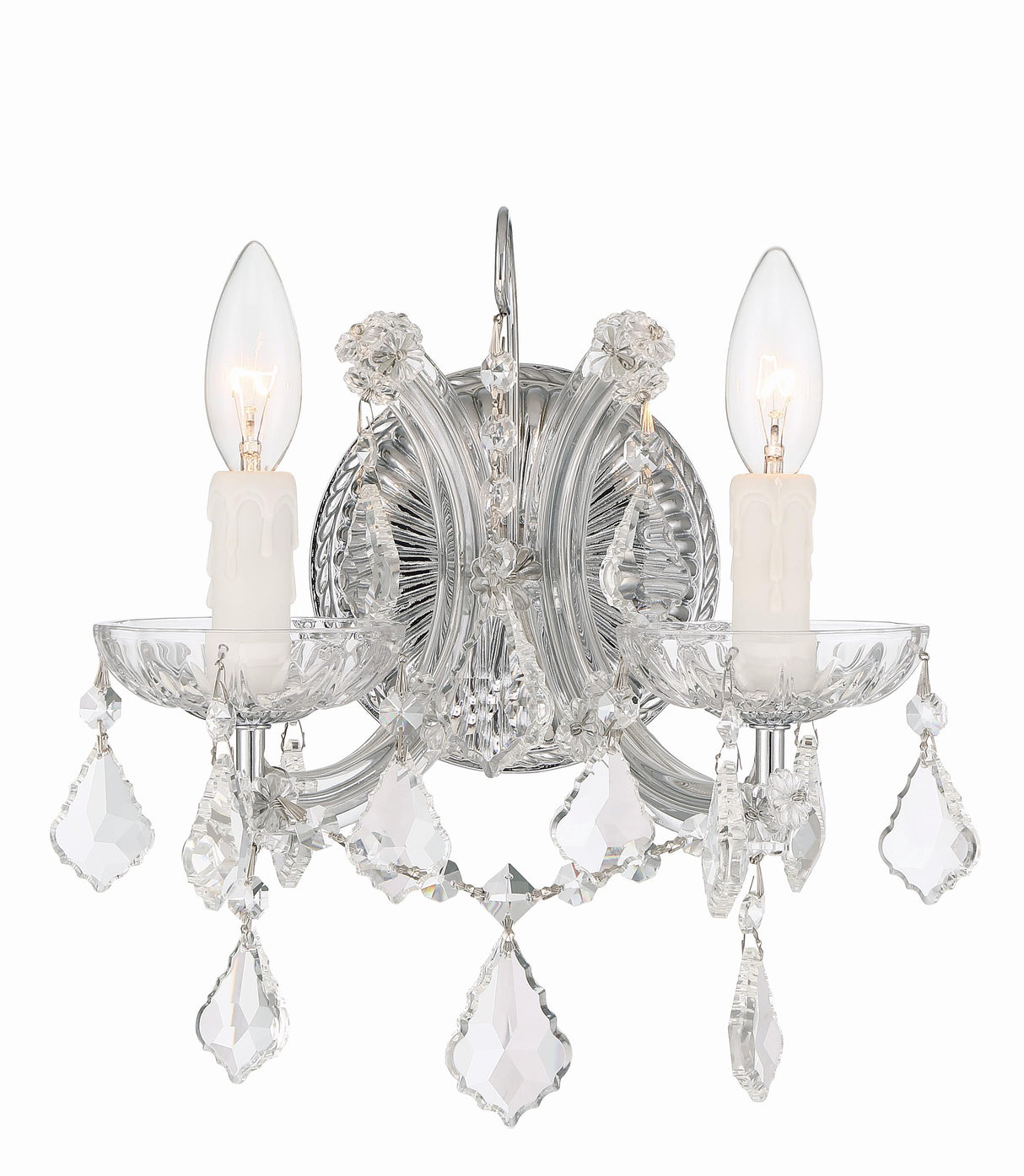 Crystorama Maria Theresa 2 Light Spectra Crystal Polished Chrome Sconce