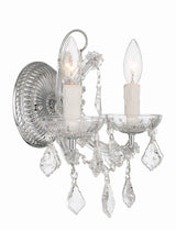 Crystorama Maria Theresa 2 Light Spectra Crystal Polished Chrome Sconce