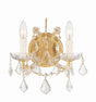 Crystorama Maria Theresa 2 Light Hand Cut Crystal Gold Sconce
