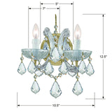 Crystorama Maria Theresa 2 Light Hand Cut Crystal Gold Sconce