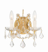 Crystorama Maria Theresa 2 Light Swarovski Strass Crystal Gold Sconce