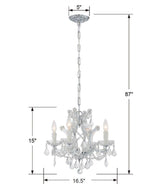 Crystorama Maria Theresa 4 Light Spectra Crystal Polished Chrome Mini Chandelier