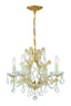 Crystorama Maria Theresa 4 Light Clear Italian Crystal Gold Mini Chandelier