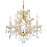 Crystorama Maria Theresa 4 Light Hand Cut Crystal Gold Mini Chandelier