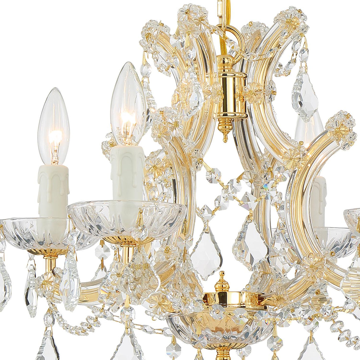 Crystorama Maria Theresa 4 Light Hand Cut Crystal Gold Mini Chandelier