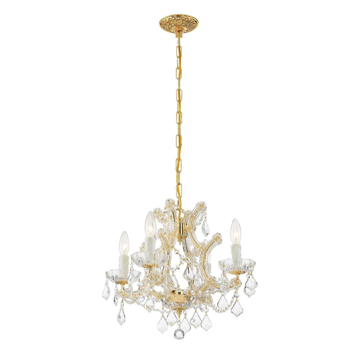 Crystorama Maria Theresa 4 Light Swarovski Strass Crystal Gold Mini Chandelier