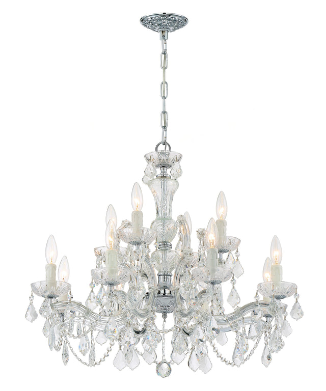 Crystorama Maria Theresa 12 Light Swarovski Strass Crystal Polished Chrome Chandelier