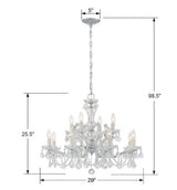 Crystorama Maria Theresa 12 Light Swarovski Strass Crystal Polished Chrome Chandelier