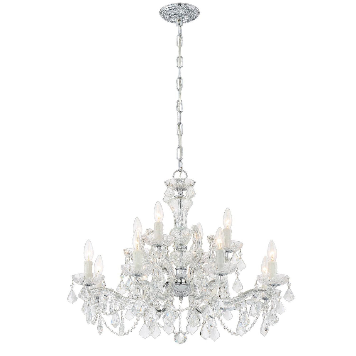 Crystorama Maria Theresa 12 Light Swarovski Strass Crystal Polished Chrome Chandelier