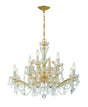 Crystorama Maria Theresa 12 Light Swarovski Strass Crystal Gold Chandelier