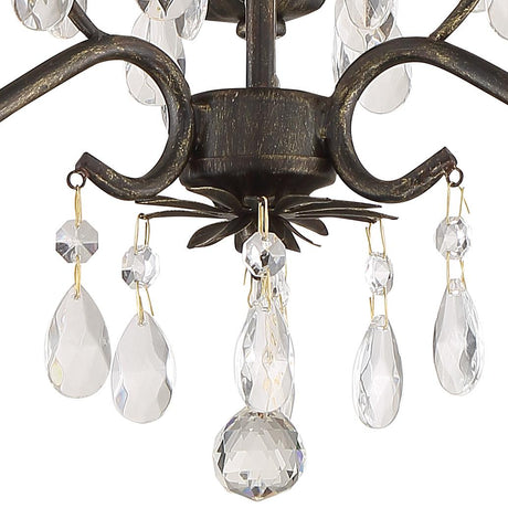 Crystorama Paris Market 3 Light Hand Cut Crystal English Bronze Mini Chandelier