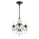 Crystorama Paris Market 3 Light Swarovski Strass Crystal English Bronze Mini Chandelier