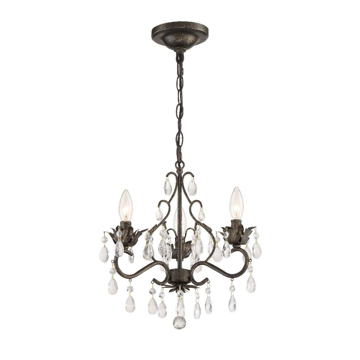 Crystorama Paris Market 3 Light Spectra Crystal English Bronze Mini Chandelier