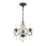 Crystorama Paris Market 3 Light Spectra Crystal English Bronze Mini Chandelier