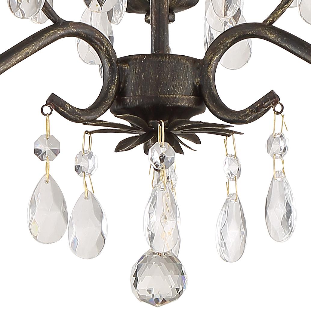 Crystorama Paris Market 3 Light Spectra Crystal English Bronze Mini Chandelier
