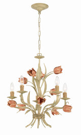 Crystorama Southport 5 Light Sage Rose Chandelier