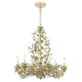 Crystorama Josie 6 Light Champagne Green Tea Chandelier