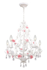Crystorama Lola 5 Light Wet White Chandelier