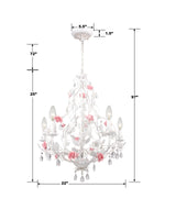 Crystorama Lola 5 Light Wet White Chandelier