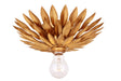 Crystorama Broche 1 Light Antique Gold Flush Mount