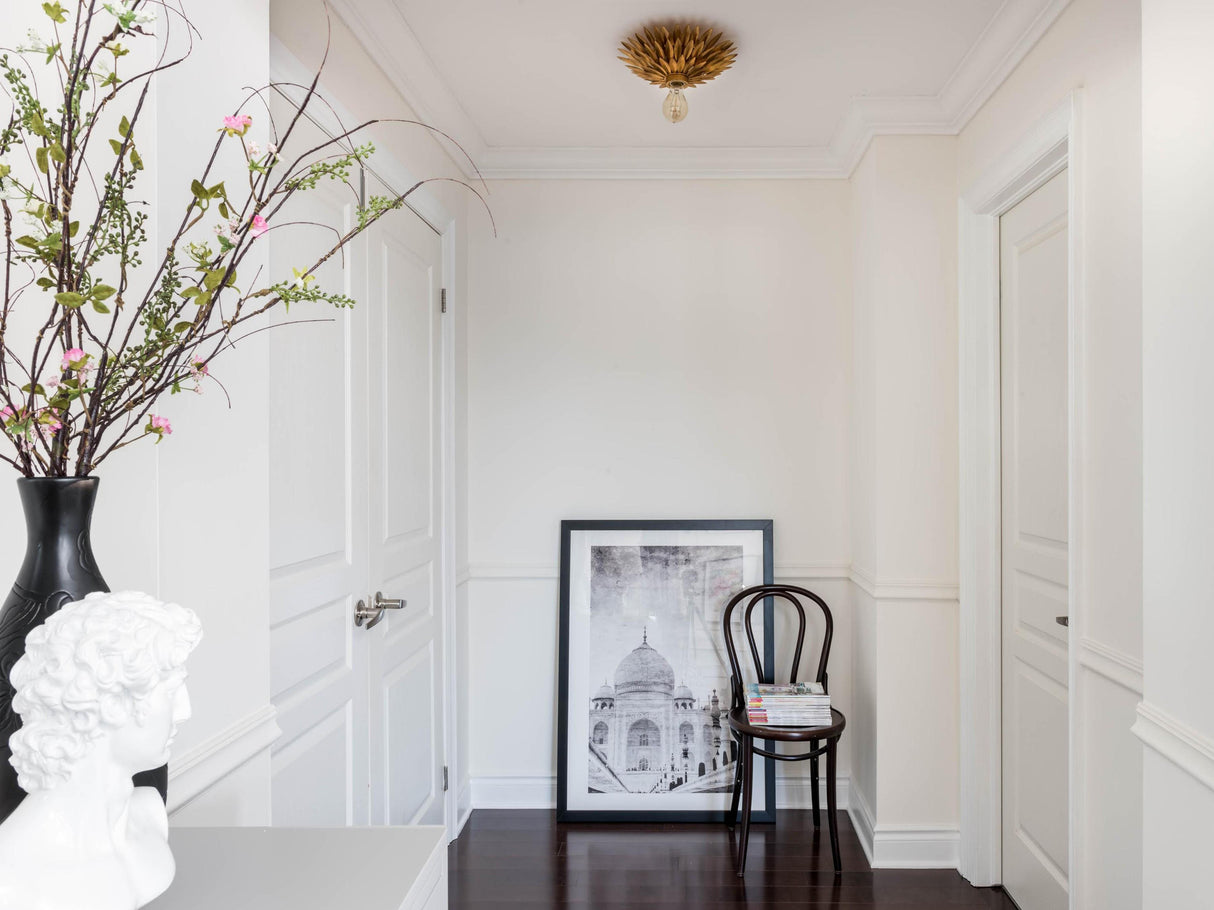 Crystorama Broche 1 Light Antique Gold Flush Mount