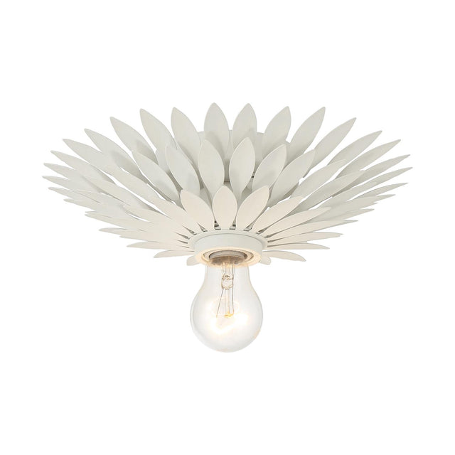 Crystorama Broche 1 Light Matte White Flush Mount