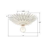 Crystorama Broche 1 Light Matte White Flush Mount