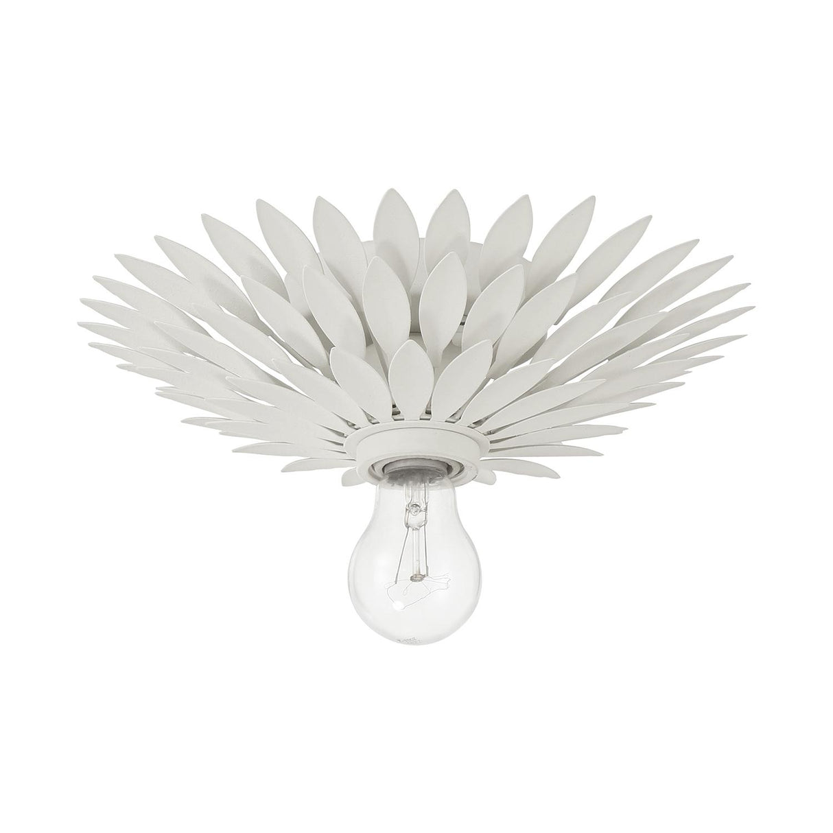Crystorama Broche 1 Light Matte White Flush Mount