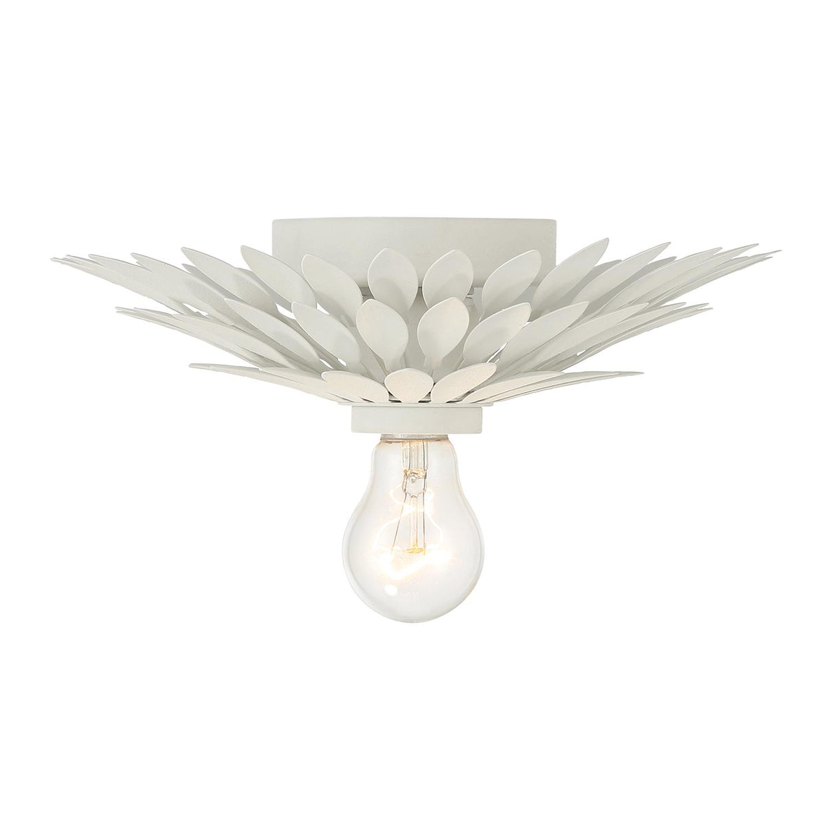 Crystorama Broche 1 Light Matte White Flush Mount