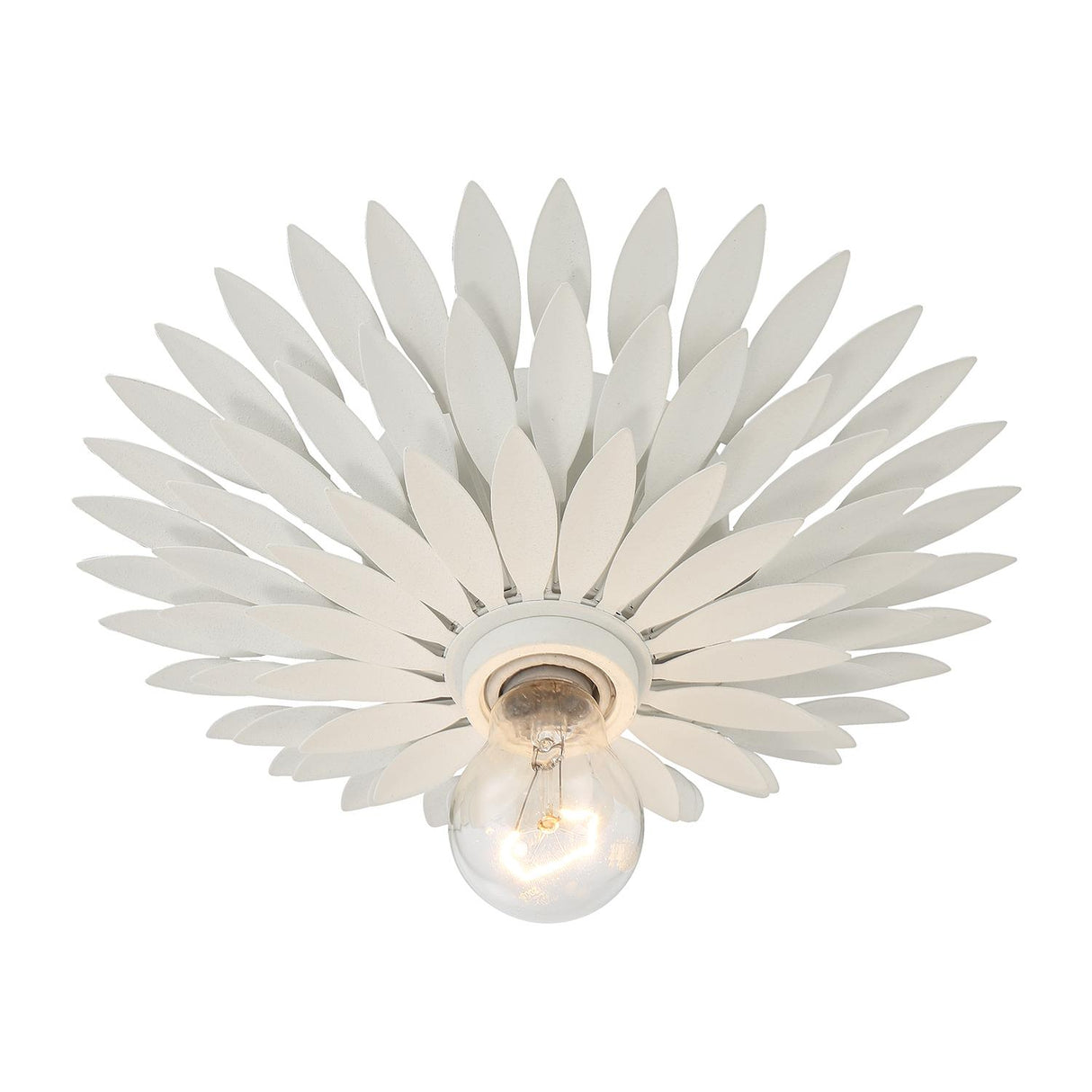 Crystorama Broche 1 Light Matte White Flush Mount