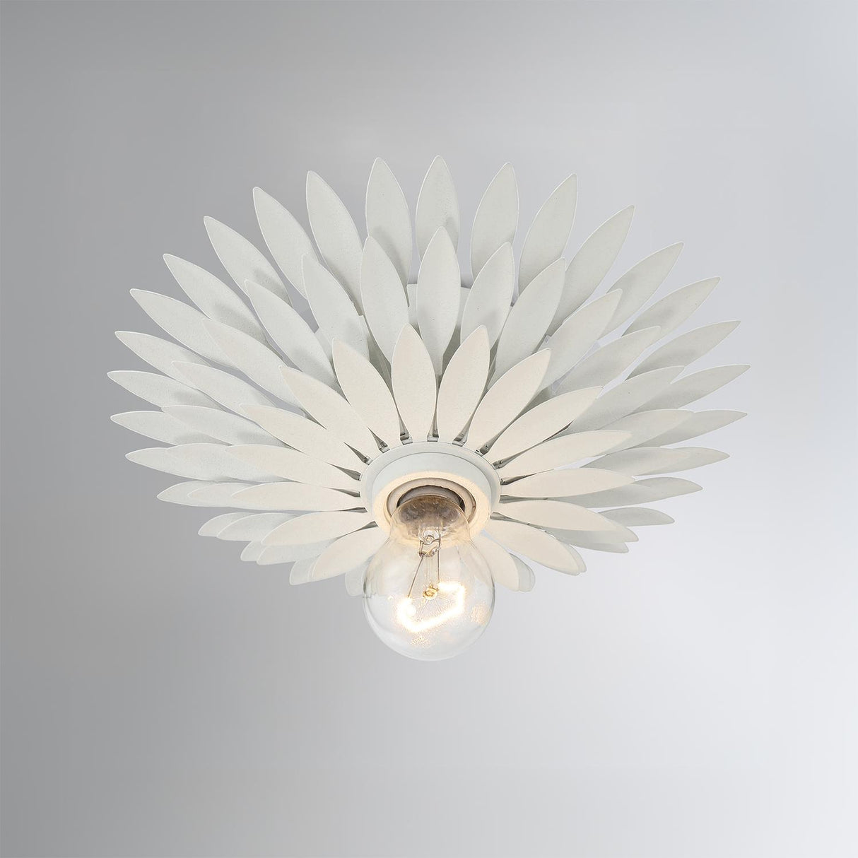 Crystorama Broche 1 Light Matte White Flush Mount