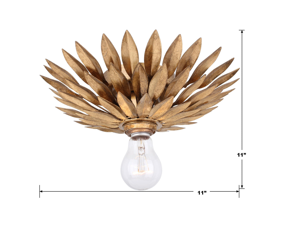 Crystorama Broche 1 Light Antique Gold Sconce