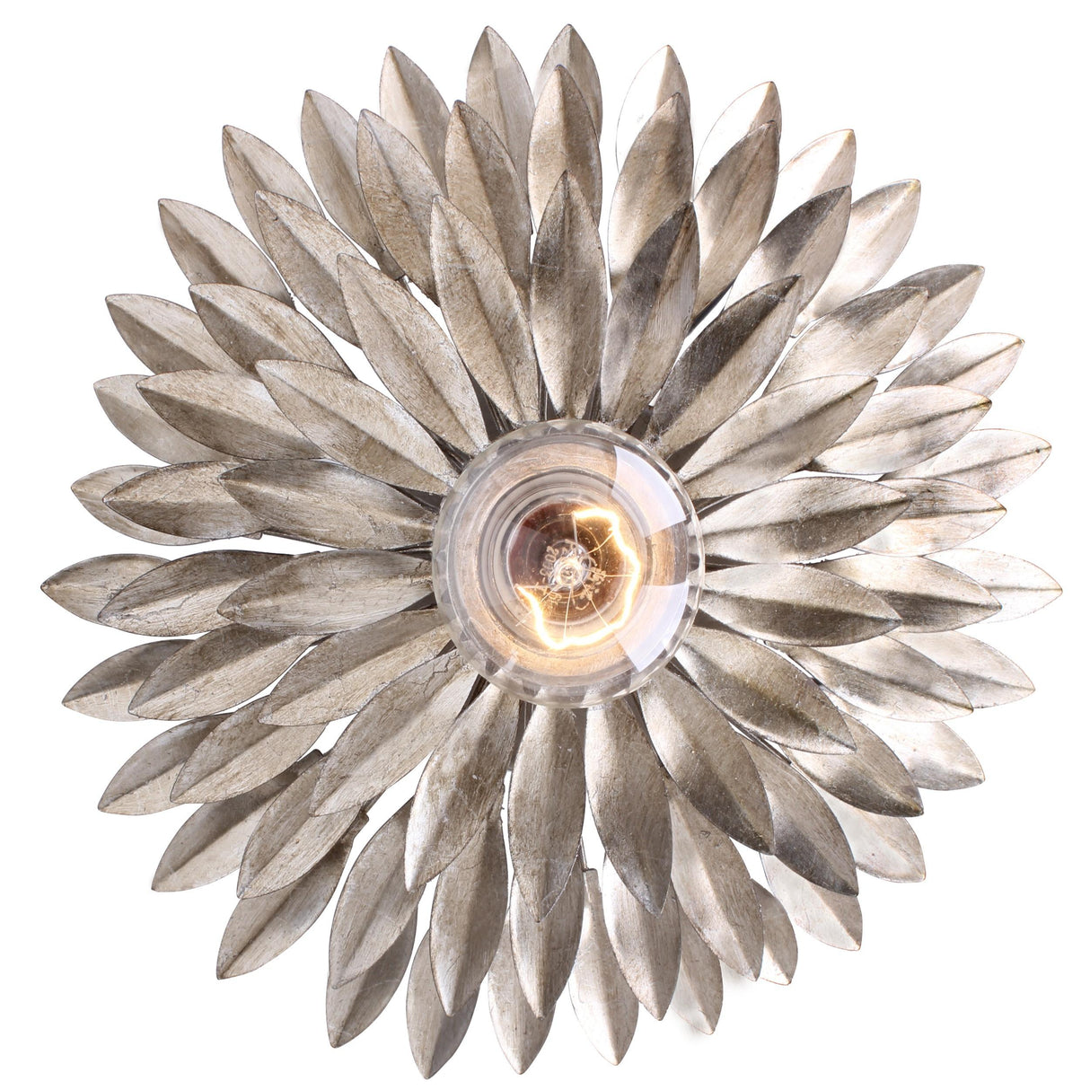 Crystorama Broche 1 Light Antique Silver Sconce