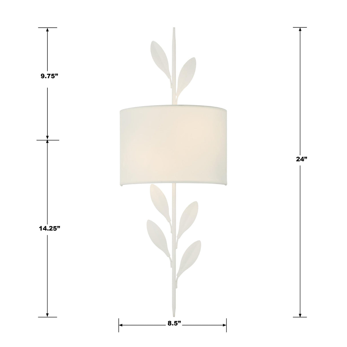 Crystorama Broche 2 Light Matte White Sconce
