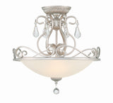 Crystorama Ashton 3 Light Hand Cut Crystal Olde Silver Semi Flush Mount