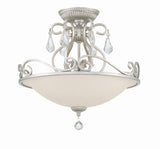 Crystorama Ashton 3 Light Hand Cut Crystal Olde Silver Semi Flush Mount