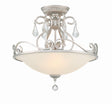 Crystorama Ashton 3 Light Swarovski Strass Crystal Olde Silver Semi Flush Mount