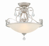 Crystorama Ashton 3 Light Swarovski Strass Crystal Olde Silver Semi Flush Mount