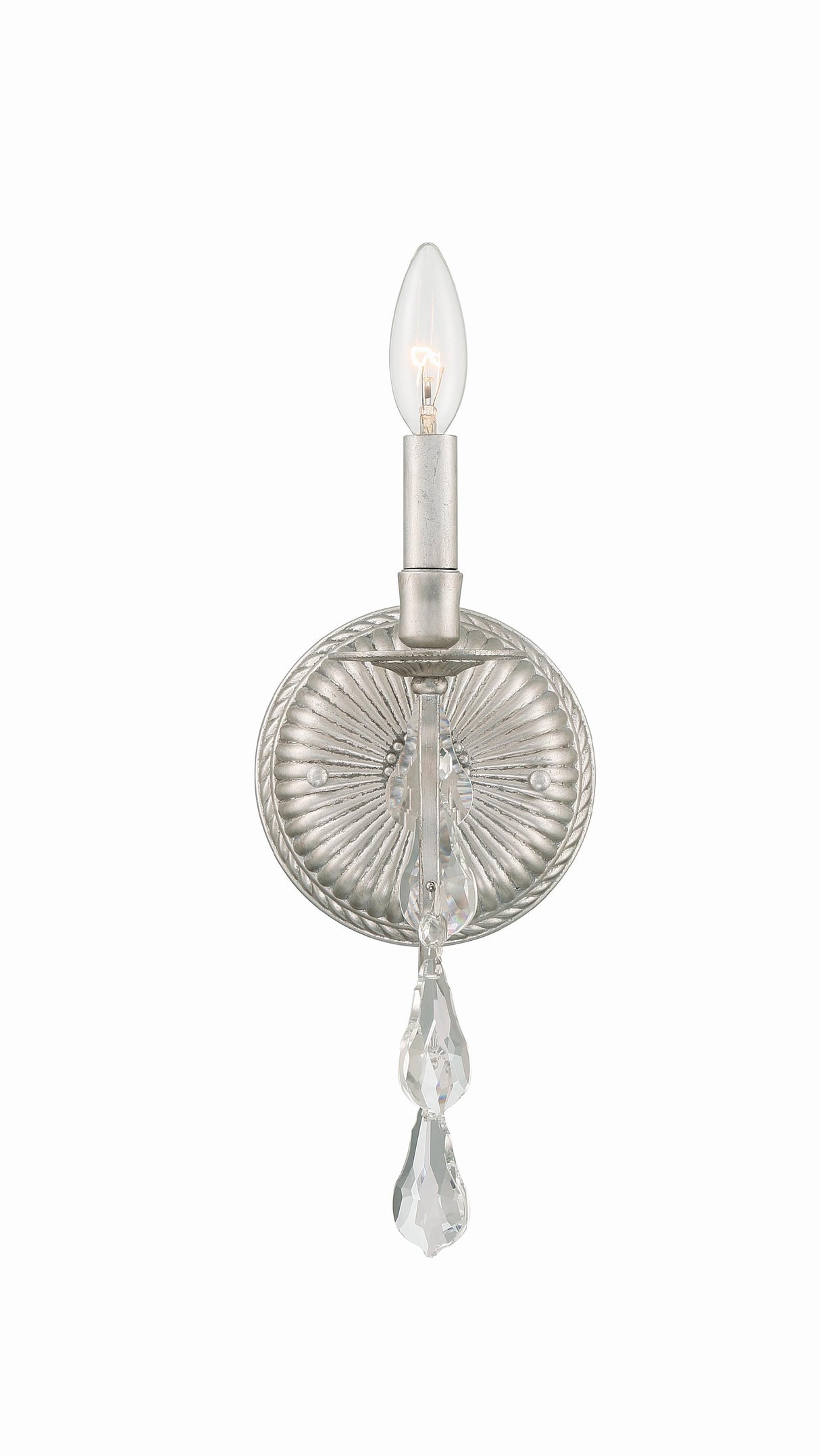 Crystorama Ashton 1 Light Hand Cut Crystal Olde Silver Sconce